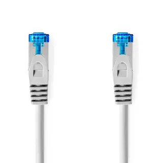 Produktfoto för Nedis CAT6a nätverkskabel | S/FTP | RJ45 hane | RJ45 hane | 5.00 m | Snagless | Rund | LSZH | Grå | Label