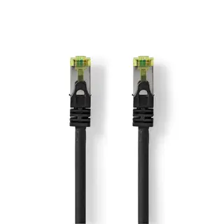 Produktfoto för Nedis CAT7 nätverkskabel | S/FTP | RJ45 hane | RJ45 hane | 0.25 m | Snagless | Rund | LSZH | Svart | Label