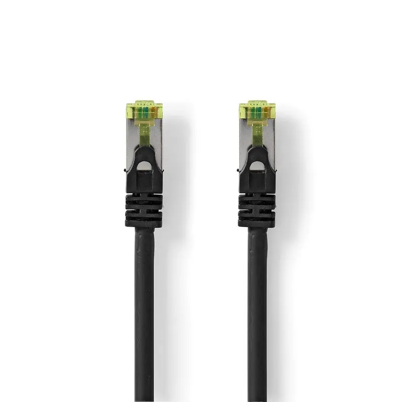 Bild 1 för Nedis CAT7 nätverkskabel | S/FTP | RJ45 hane | RJ45 hane | 0.50 m | Snagless | Rund | LSZH | Svart | Label
