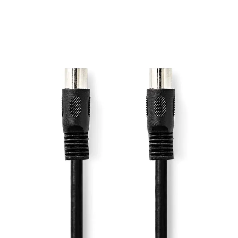 Bild 1 för Nedis DIN ljudkabel | DIN 5-Pin Hane | DIN 5-Pin Hane | Nickelplaterad | 1.00 m | Rund | PVC | Svart | Label