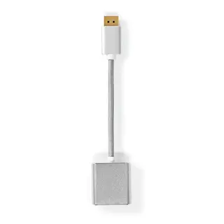 Produktfoto för Nedis Displayport-kabel | DisplayPort Hane | DVI-D 24+1-Pin Hona | 1080p | Guldplaterad | 0.20 m | Rund | Flätad | Silver | Kartong med täckt fönster