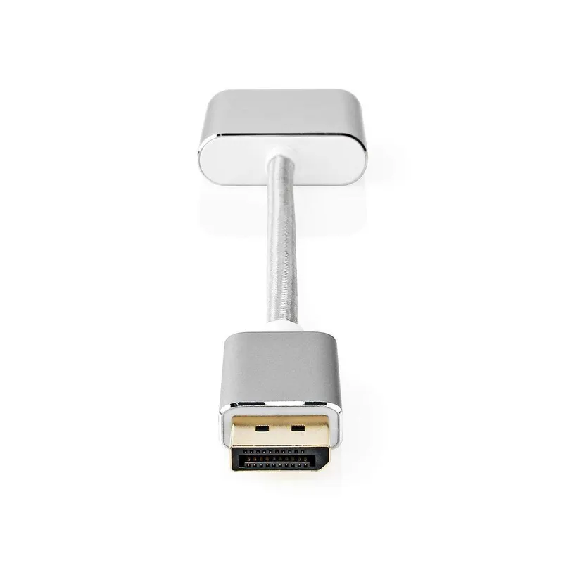 Bild 2 för Nedis Displayport-kabel | DisplayPort Hane | DVI-D 24+1-Pin Hona | 1080p | Guldplaterad | 0.20 m | Rund | Flätad | Silver | Kartong med täckt fönster