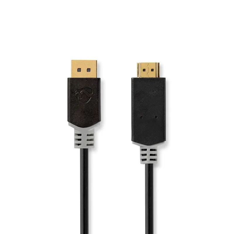 Bild 1 för Nedis Displayport-kabel | DisplayPort Hane | HDMI™ Kontakt | 4K@30Hz | Guldplaterad | 1.00 m | Rund | PVC | Antracit | Låda
