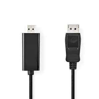 Produktfoto för Nedis Displayport till HDMI Kabel 4K, hane - hane, 1m - Svart