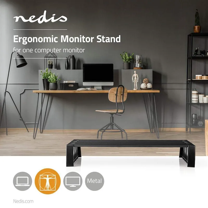 Bild 2 för Nedis Ergonomiskt Ställ Svart