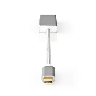 Produktfoto för Nedis Fabritallic - USB-/DisplayPort-adapter - USB-C (hane) till Mini DisplayPort (hona) - USB 3.2 Gen 1 - 20 cm - formpressad, rund, stöd för 1080p, 4K60Hz stöd - silver