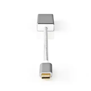 Produktfoto för Nedis Fabritallic - USB-/DisplayPort-adapter - USB-C (hane) till Mini DisplayPort (hona) - USB 3.2 Gen 1 - 20 cm - formpressad, rund, stöd för 1080p, 4K60Hz stöd - silver