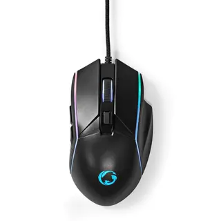 Produktfoto för Nedis Gaming - mouse - USB - black - Mouse - Optic - 6 knappar - Svart
