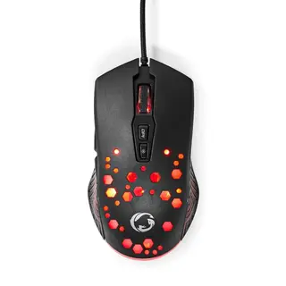 Produktfoto för Nedis Gaming - mouse - USB - black - Mouse - Optic - 7 knappar - Svart