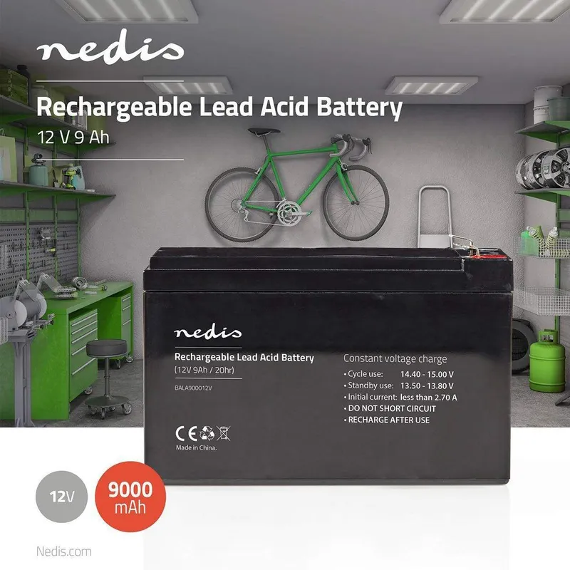 Bild 2 för Nedis Genopladeligt blybatteri 12V | 9000 mAh | 150 x 65