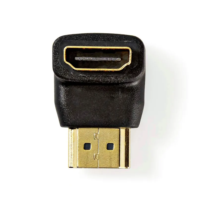 Bild 1 för Nedis HDMI™ Adapter | HDMI™ Kontakt | HDMI™ Utgång | Guldplaterad | Vinklat 90° | ABS | Svart | 1 st. | Låda