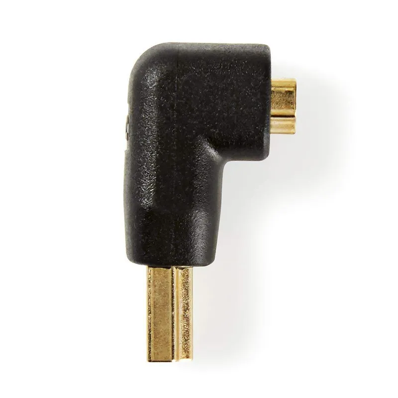 Bild 2 för Nedis HDMI™ Adapter | HDMI™ Kontakt | HDMI™ Utgång | Guldplaterad | Vinklat 90° | ABS | Svart | 1 st. | Låda