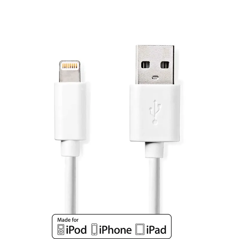 Bild 1 för NEDIS Kabel Lightning - USB A 3m Vit