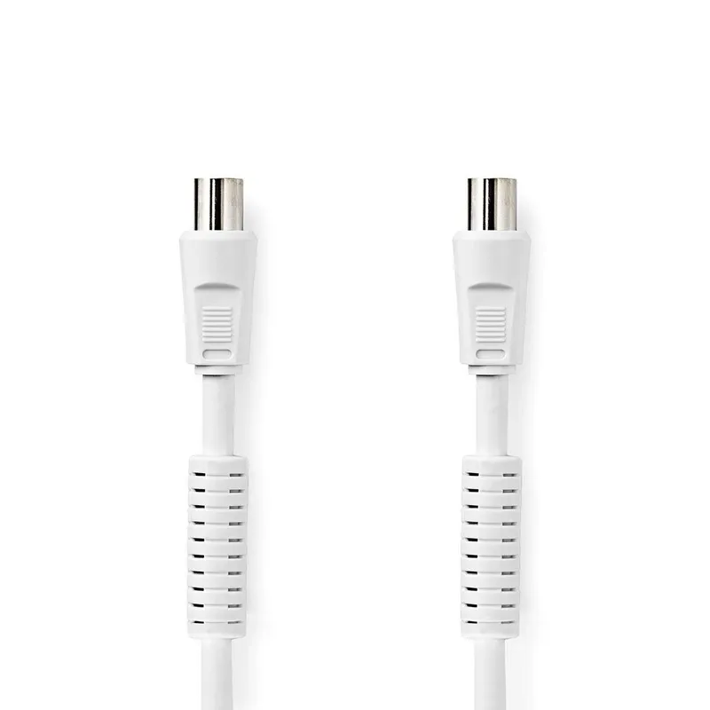 Bild 1 för Nedis Koaxialkabel | IEC (Koax) Hane | IEC (Koax) Hona | Nickelplaterad | 120 dB | 75 Ohm | Fyra skydd | 1.50 m | Rund | PVC | Vit | Label