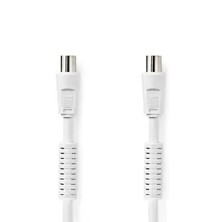 Produktfoto för Nedis Koaxialkabel | IEC (Koax) Hane | IEC (Koax) Hona | Nickelplaterad | 120 dB | 75 Ohm | Fyra skydd | 10.0 m | Rund | PVC | Vit | Label