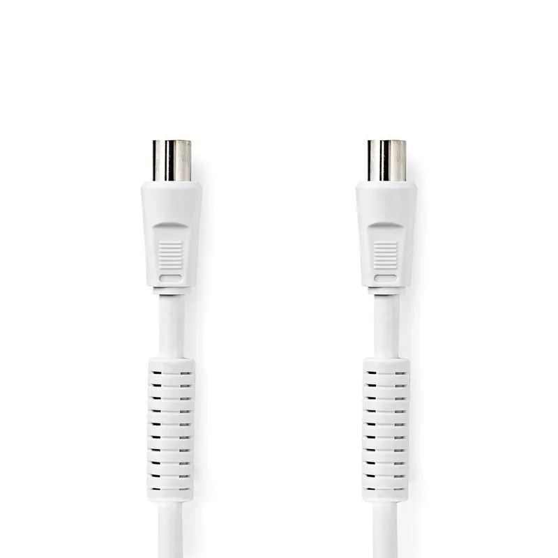 Bild 1 för Nedis Koaxialkabel | IEC (Koax) Hane | IEC (Koax) Hona | Nickelplaterad | 120 dB | 75 Ohm | Fyra skydd | 10.0 m | Rund | PVC | Vit | Label
