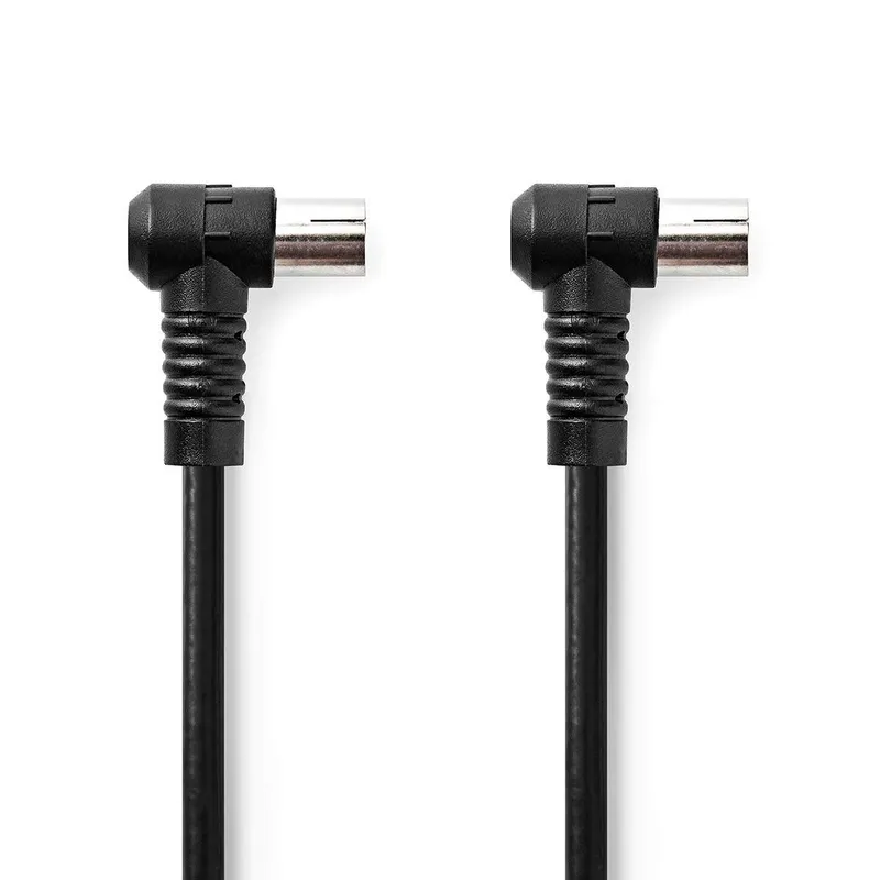 Bild 1 för Nedis Koaxialkabel | IEC (Koax) Hane | IEC (Koax) Hona | Nickelplaterad | 120 dB | 75 Ohm | Fyra skydd | 3.00 m | Rund | PVC | Svart | Label