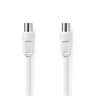 Produktfoto för Nedis koaxialkabel | IEC (Koax) Hane | IEC (Koax) Hona | Nickelplaterad | 90 dB | 75 Ohm | Dubbelskärmad | 3.00 m | Rund | PVC | Vit | Låda