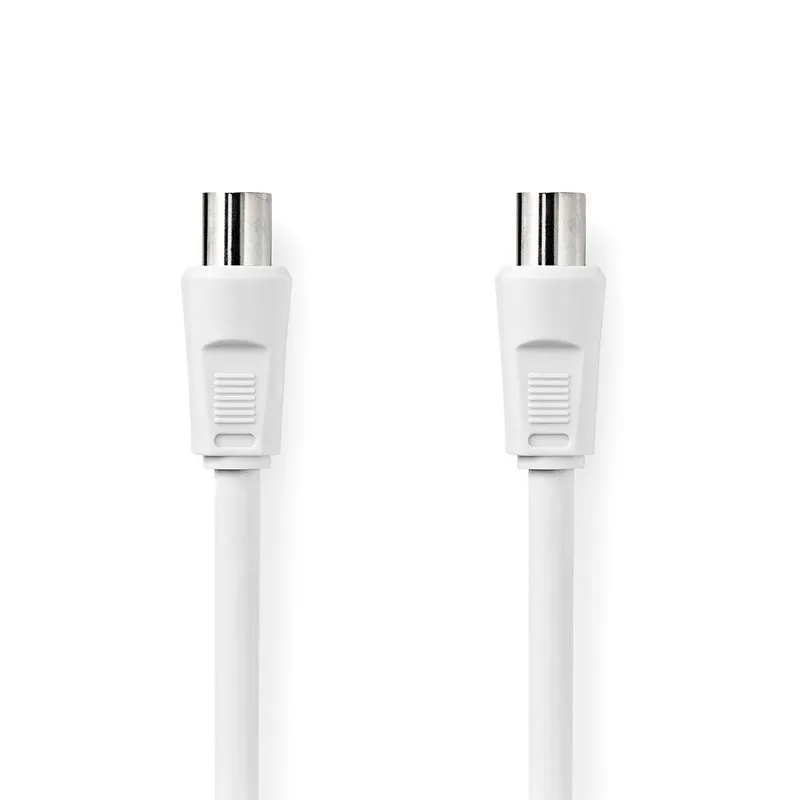 Bild 1 för Nedis koaxialkabel | IEC (Koax) Hane | IEC (Koax) Hona | Nickelplaterad | 90 dB | 75 Ohm | Dubbelskärmad | 3.00 m | Rund | PVC | Vit | Låda
