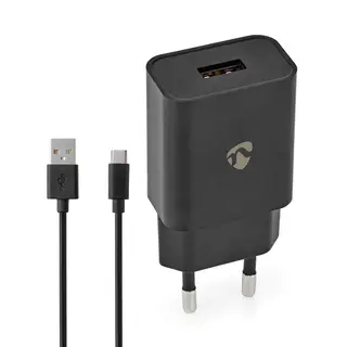 Produktfoto för NEDIS Laddare Vägg 2.4 A USB-C 1m S