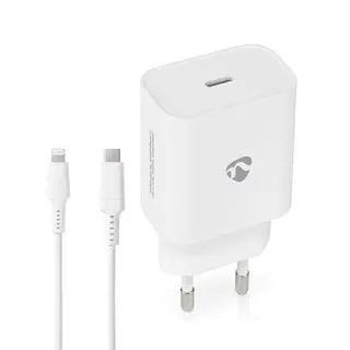 Produktfoto för NEDIS Laddare Vägg 20 W USB-C/Lightning