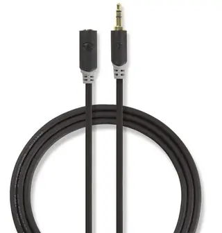 Produktfoto för Nedis ljudkabel, 3.5mm hane - 3.5mm hona, 3m - Svart