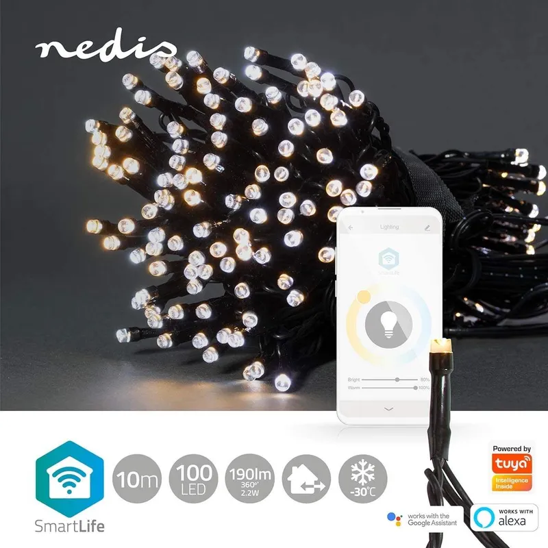 Bild 2 för Nedis Ljusslinga WIFI 10m 100led