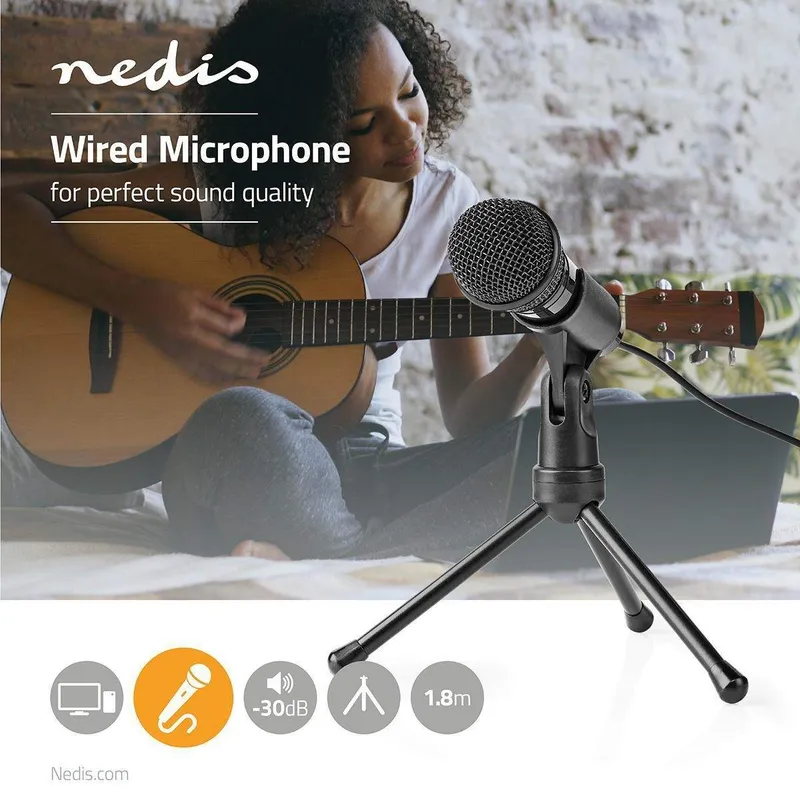 Bild 2 för Nedis MICTJ100BK - microphone