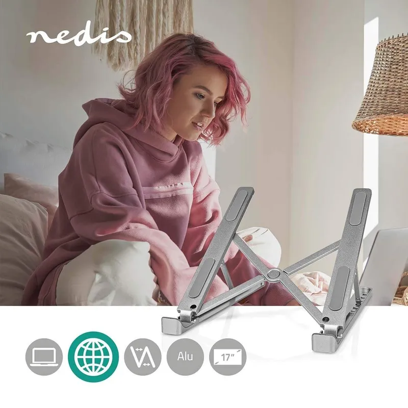 Bild 2 för Nedis NBSTND100SI - Ställ för bärbar dator - 17 - aluminium