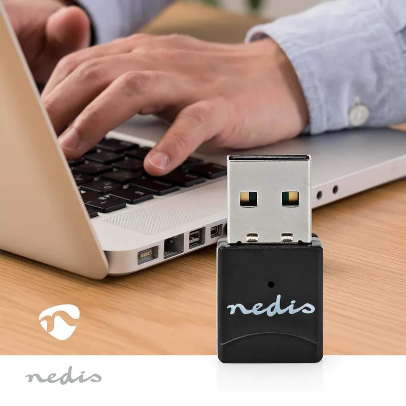 Bild 2 för Nedis Network Dongle AC600, USB-A, 2,4 / 5 GHz, WiFi 600 Mbps