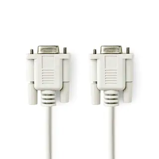 Produktfoto för Nedis Nollmodemkabel | D-SUB 9-Pin Hona | D-SUB 9-Pin Hona | Nickelplaterad | 2.00 m | Rund | PVC | Elfenben | Label