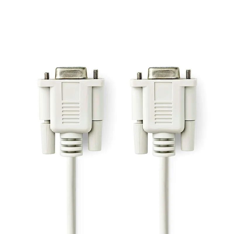 Bild 1 för Nedis Nollmodemkabel | D-SUB 9-Pin Hona | D-SUB 9-Pin Hona | Nickelplaterad | 2.00 m | Rund | PVC | Elfenben | Label