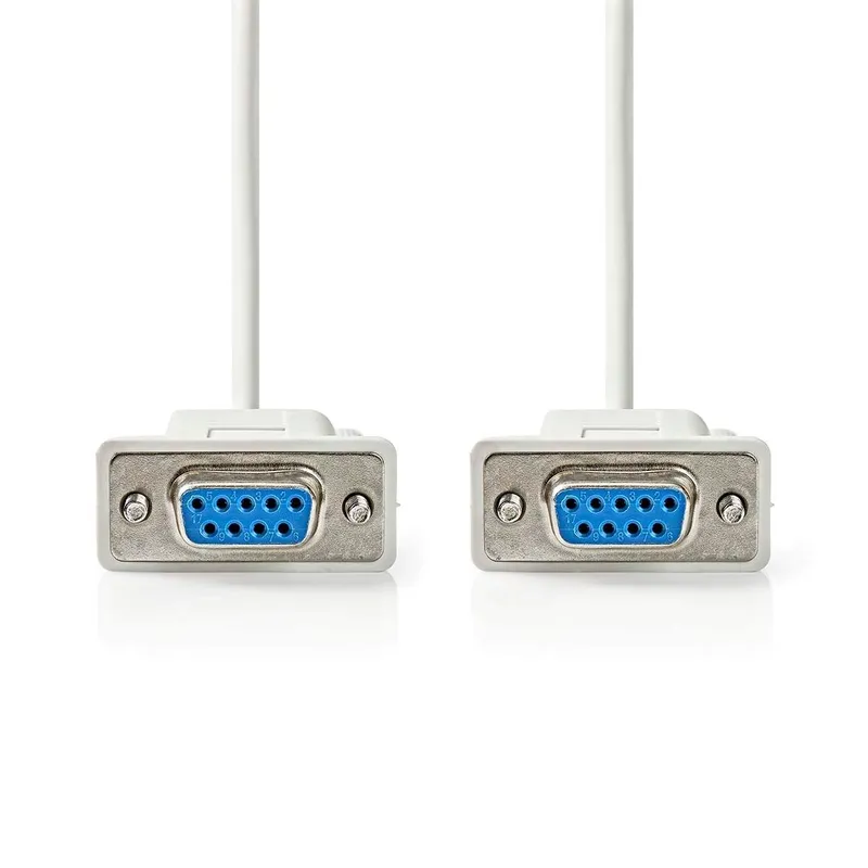 Bild 2 för Nedis Nollmodemkabel | D-SUB 9-Pin Hona | D-SUB 9-Pin Hona | Nickelplaterad | 2.00 m | Rund | PVC | Elfenben | Label