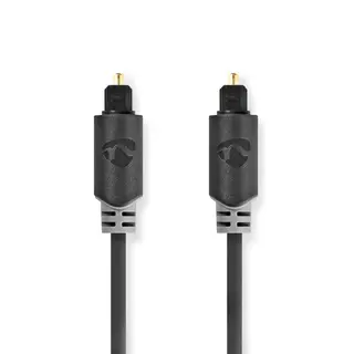 Produktfoto för Nedis Optisk ljudkabel | TosLink Hane | TosLink Hane | 5.00 m | Rund | PVC | Antracit | Låda