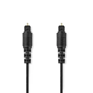 Produktfoto för Nedis Optisk ljudkabel | TosLink Hane | TosLink Hane | 5.00 m | Rund | PVC | Svart | Låda