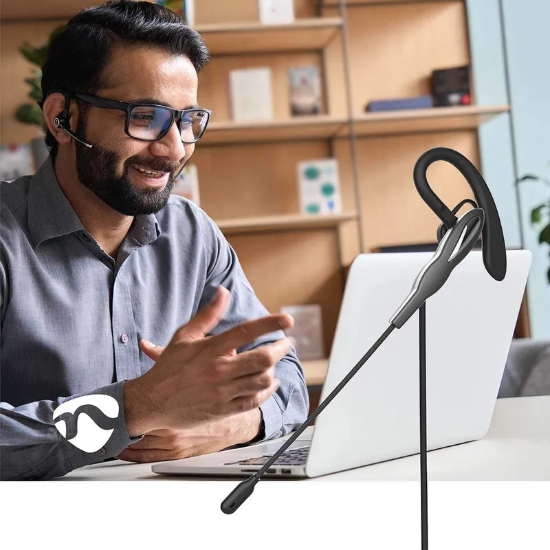 Bild 2 för Nedis PC headset, In-Ear, Mono, USB-A / USB-C, Vikbar Mikrofon - Svart