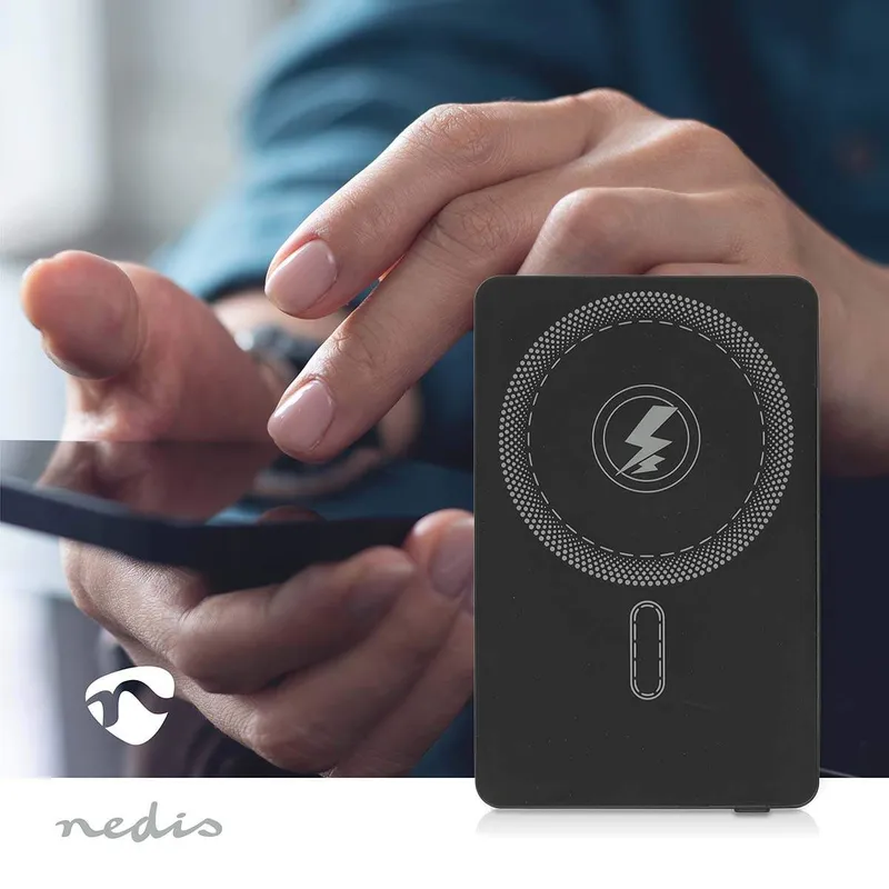 Bild 2 för Nedis Powerbank | 5000 mAh | Trådlös laddning | 1.67 / 2.22 / 3.0 A | Antal utgångar: 1 | Utgångsanslutning: 1x USB-C™ | Ingångsanslutning: 1x USB-C™ | PD3.0 20W | Litium-polymer