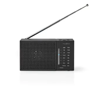 Produktfoto för Nedis RDFM1200BK, Bärbar, Analog, AM, FM, 87,5 - 108 MHz, 530-1600 kHz, 0,5 W