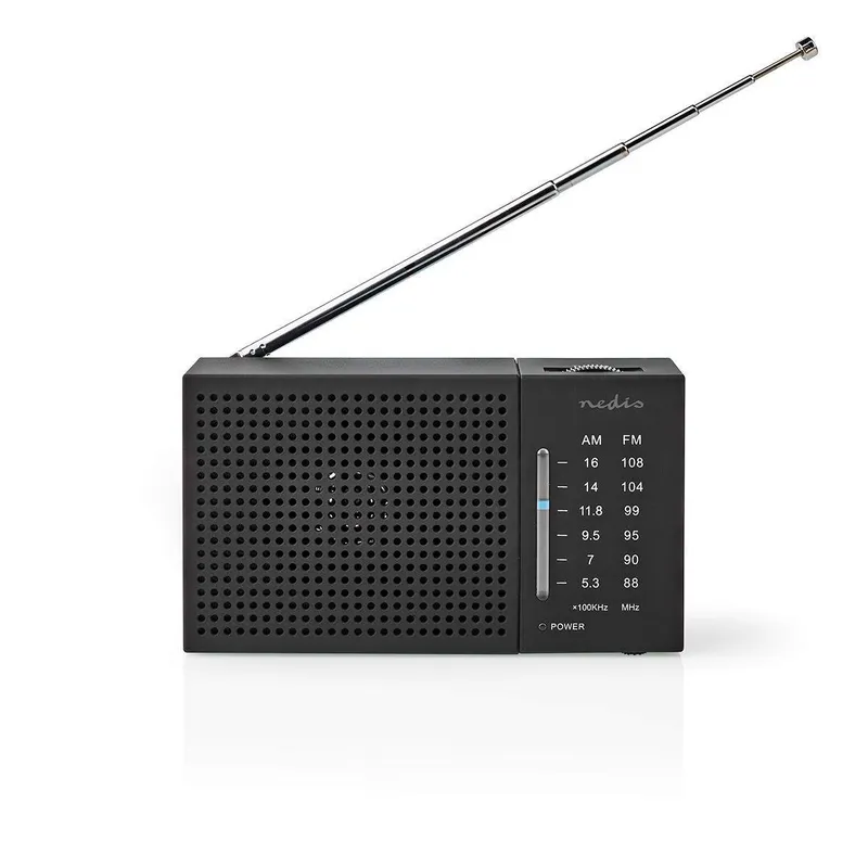 Alternativ bild 0 för Nedis RDFM1200BK, Bärbar, Analog, AM, FM, 87,5 - 108 MHz, 530-1600 kHz, 0,5 W