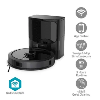 Produktfoto för Nedis Robotdammsugare SmartLife WIFIVCL002CBK