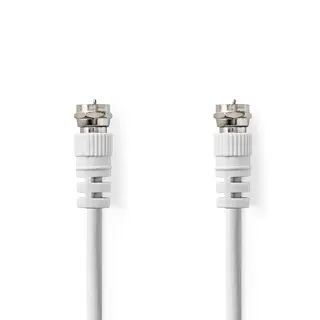 Produktfoto för Nedis Satellite & Antenn kabel | F Hane | F Hane | Nickelplaterad | 75 Ohm | Dubbelskärmad | 3.00 m | Rund | PVC | Vit | Låda