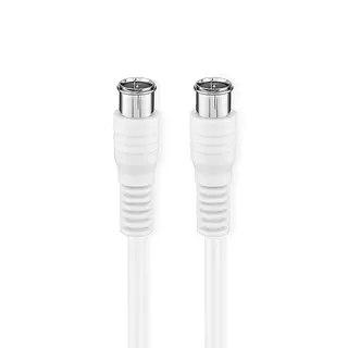 Produktfoto för Nedis Satellite & Antenn kabel | F Hane Quick | F Hane Quick | Nickelplaterad | 75 Ohm | Dubbelskärmad | 5.00 m | Rund | PVC | Vit | Låda