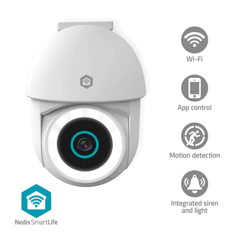 Bild 1 för Nedis SmartLife outdoor camera Wi-Fi 3MP Full HD 1296p IP65 With motion sensor Night vision White