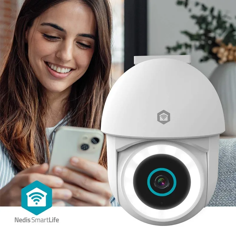 Bild 2 för Nedis SmartLife outdoor camera Wi-Fi 3MP Full HD 1296p IP65 With motion sensor Night vision White