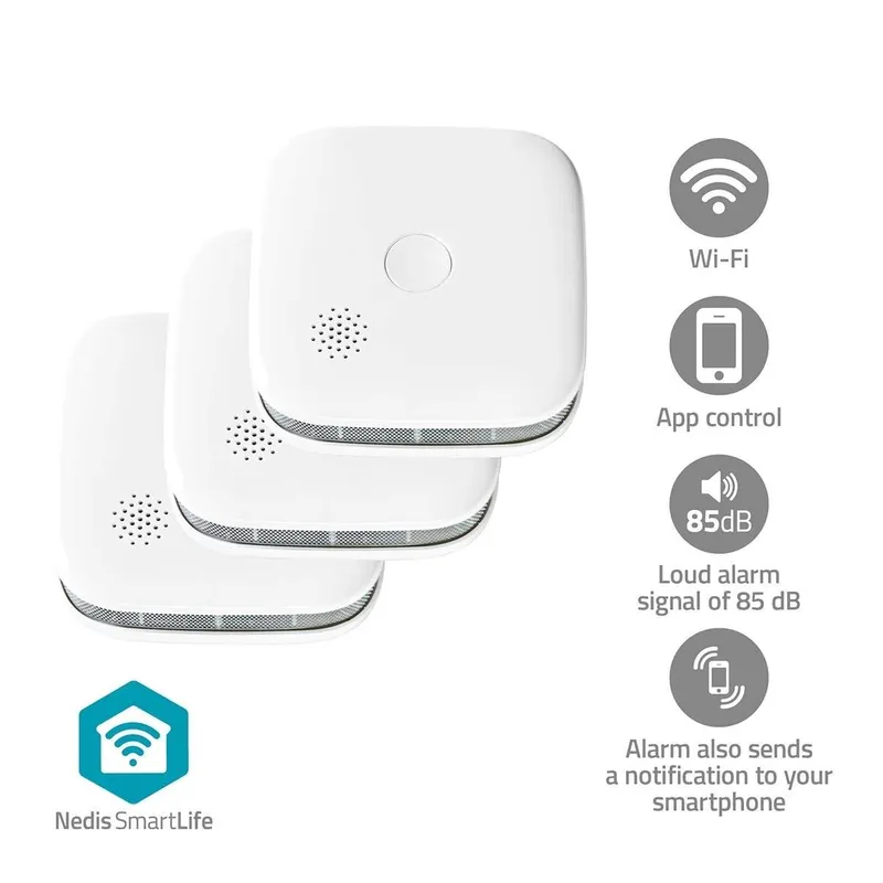 Bild 1 för Nedis SmartLife Røgalarm | Wi-Fi | Batteri | Sensorlevet