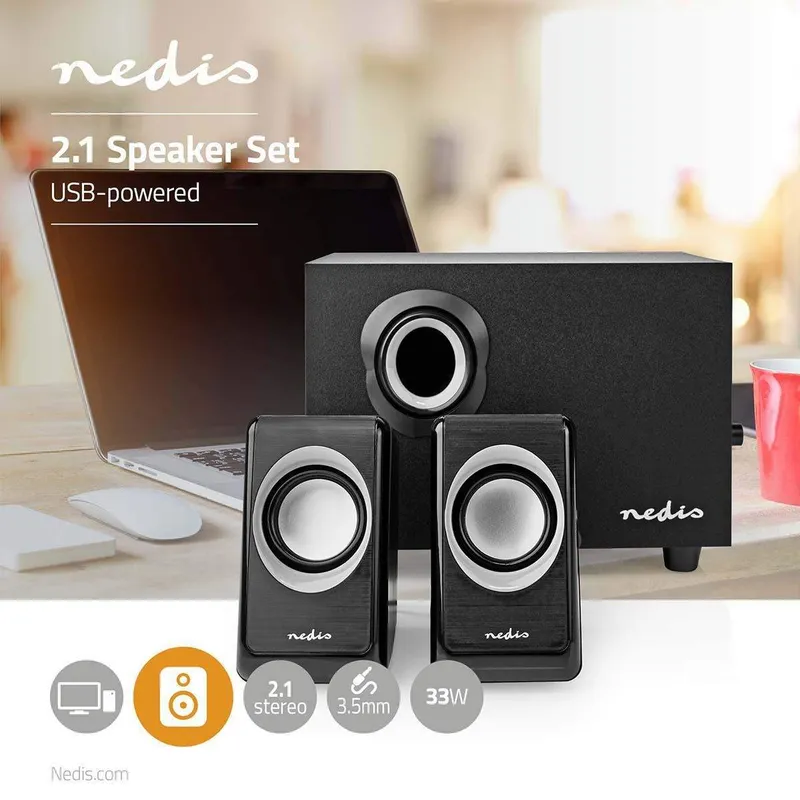 Bild 2 för Nedis - speaker system - for PC - 2.1-kanals