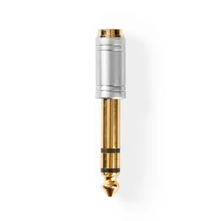 Produktfoto för Nedis Stereo Audio Adapter | 6.35 mm Hane | 3.5 mm Hona | Guldplaterad | Rak | Metall | Silver | 1 st. | Låda