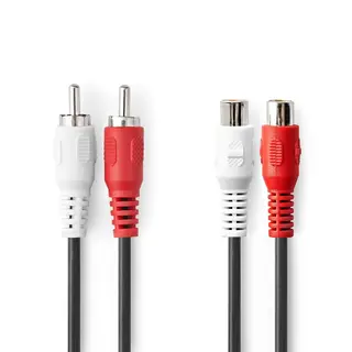 Produktfoto för Nedis Stereo Audio Kabel 2x RCA Hane till| 2x RCA hona, 10m