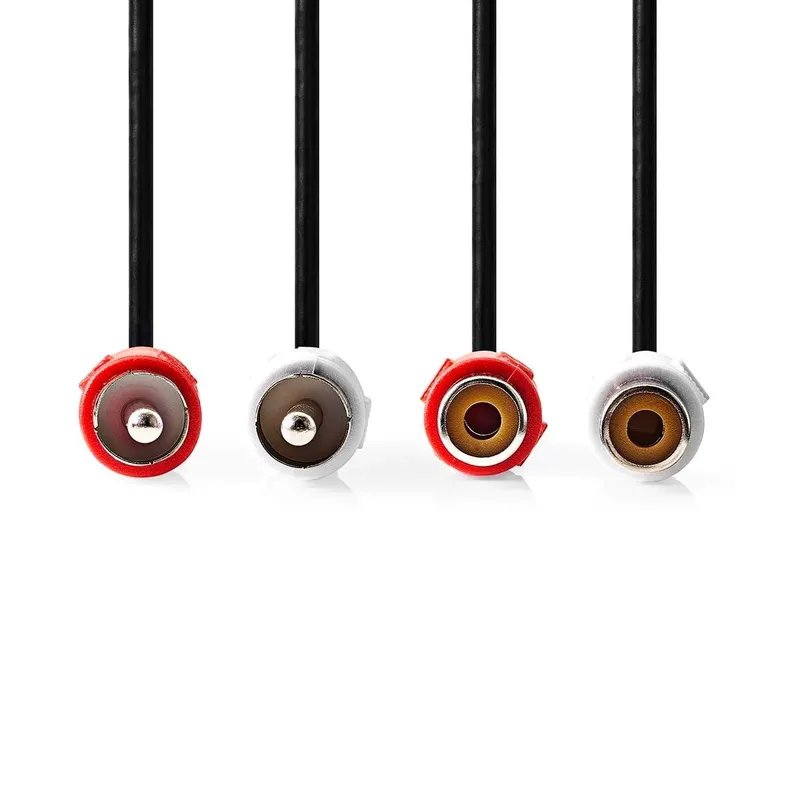 Bild 2 för Nedis Stereoljudkabel | 2x RCA Hane | 2x RCA Hona | Nickelplaterad | 5.00 m | Rund | Svart | Låda