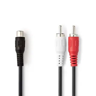 Produktfoto för Nedis Stereoljudkabel | 2x RCA Hane | RCA Hona | Nickelplaterad | 0.20 m | Rund | Blister